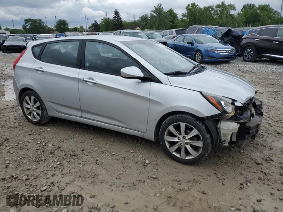2012 Hyundai Accent SE with VIN KMHCU5AE7CU054509, listed as a Copart auction lot 57726645 with 93,631 mi miles and Salvage title. Bid and sale history available at DreamBid. Image 4.