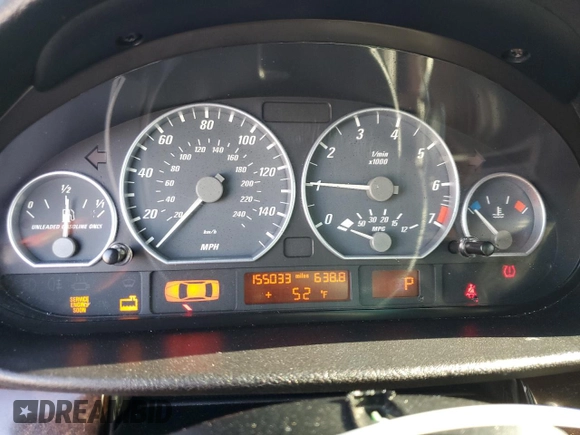 2005 BMW 3 Series 330Ci with VIN WBABW534X5PL51996, listed as a Copart auction lot 52525145 with 155,033 mi miles and Salvage Title. Bid and sale history available at carsss.com. Image 9.