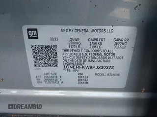 2023 Chevrolet Traverse LS with VIN 1GNERFKW9PJ230373, listed as a IAAI auction lot 40983290 with Not provided miles and . Bid and sale history available at DreamBid. Image 9.