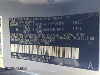 2016 Toyota Sienna XLE with VIN 5TDYK3DC2GS720782, listed as a IAAI auction lot 41184141 with 146,656 mi miles. Bid and sale history available at carsss.com. Image 9.