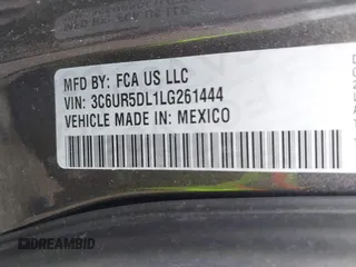2020 Ram 2500 Big Horn with VIN 3C6UR5DL1LG261444, listed as a IAAI auction lot 41903347 with 56,693 mi miles. Bid and sale history available at carsss.com. Image 9.