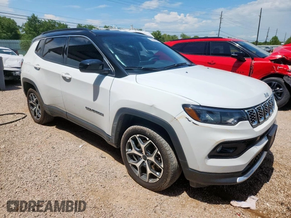 2025 Jeep Compass Limited z VIN 3C4NJDCN1ST523924, wystawiony jako Copart lot #63742705 z przebiegiem 22 210 mil mil oraz Czysty tytuł • Clean title. Historia ofert i sprzedaży dostępna na DreamBid. Obrazek 4.