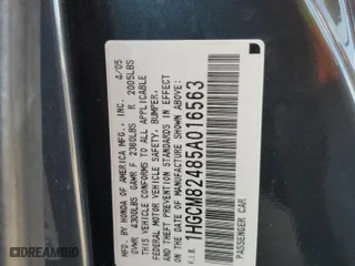 2005 Honda Accord Cpe LX V6 SE with VIN 1HGCM82485A016563, listed as a Copart auction lot 46182185 with 205,572 mi miles and Non Repairable. Bid and sale history available at carsss.com. Image 12.