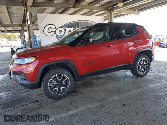 2025 Jeep Compass Trailhawk with VIN 3C4NJDDNXST553759, listed as a Copart auction lot 64247685 with 9,314 mi miles and Salvage title. Bid and sale history available at DreamBid. Image 1.