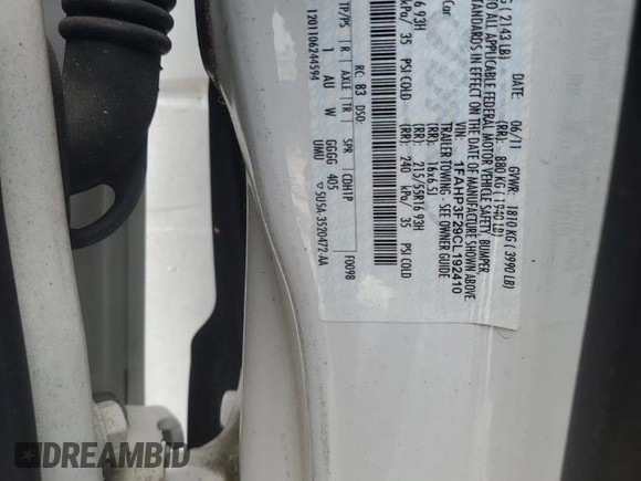 2012 Ford Focus SE with VIN 1FAHP3F29CL192410, listed as a Copart auction lot 56428525 with 76,671 mi miles and Clean title. Bid and sale history available at DreamBid. Image 12.