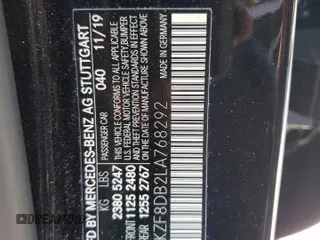 2020 Mercedes-Benz E-Class E 350 with VIN W1KZF8DB2LA768292, listed as a Copart auction lot 58987824 with 14,099 mi miles and Salvage Title. Bid and sale history available at carsss.com. Image 12.
