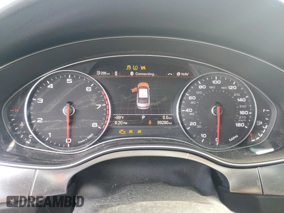 2015 Audi A6 Prestige with VIN WAUHGAFC2FN012777, listed as a Copart auction lot 64166135 with 99,280 mi miles and Salvage title. Bid and sale history available at DreamBid. Image 9.
