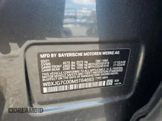 2021 BMW X1 sDrive28i z VIN WBXJG7C00M5T64693, wystawiony jako Copart lot #54013925 z przebiegiem 26 075 mil mil oraz Szkody całkowita. Historia ofert i sprzedaży dostępna na DreamBid. Obrazek 12.