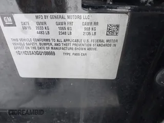 2016 Chevrolet Malibu Limited LT with VIN 1G11C5SA3GU108669, listed as a IAAI auction lot 41607918 with 113,428 mi miles. Bid and sale history available at carsss.com. Image 9.