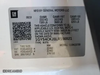 2020 Cadillac Escalade Premium Luxury with VIN 1GYS4CKJ1LR156921, listed as a Copart auction lot 79101074 with 80,991 mi miles and Salvage Title. Bid and sale history available at carsss.com. Image 14.