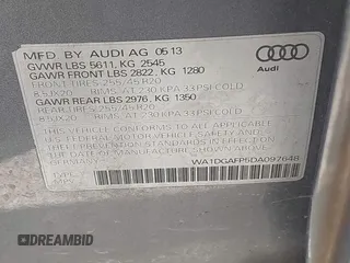 2013 Audi Q5 Premium Plus z VIN WA1DGAFP5DA097648, wystawiony jako IAAI lot #42291971 z przebiegiem 214 531 mil mil oraz . Historia ofert i sprzedaży dostępna na DreamBid. Obrazek 9.