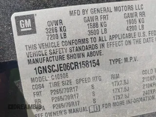 2012 Chevrolet Suburban LT с VIN 1GNSCJE06CR158154, выставлен на аукционе IAAI как лот 41981271 с пробегом 249 631 миль миль и . История ставок и продаж доступна на DreamBid. Изображение 9.