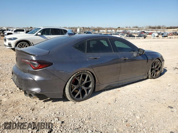 2021 Acura TLX Type S with VIN 19UUB7F0XMA000360, listed as a Copart auction lot 86607934 with 35,485 mi miles and Salvage Title. Bid and sale history available at carsss.com. Image 3.