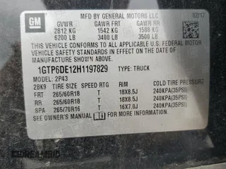 2017 GMC Canyon 4WD SLT with VIN 1GTP6DE12H1197829, listed as a Copart auction lot 43533765 with 117,149 mi miles and Salvage Title. Bid and sale history available at carsss.com. Image 13.