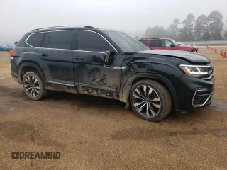 2021 Volkswagen Atlas SEL Premium R-Line with VIN 1V2FR2CA5MC602492, listed as a Copart auction lot 80429244 with 61,384 mi miles and Salvage title. Bid and sale history available at DreamBid. Image 4.