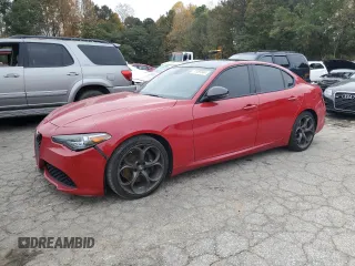 2018 Alfa Romeo Giulia Ti with VIN ZARFAECN9J7595604, listed as a Copart auction lot 77487844 with 42,471 mi miles and Salvage title. Bid and sale history available at DreamBid. Image 1.