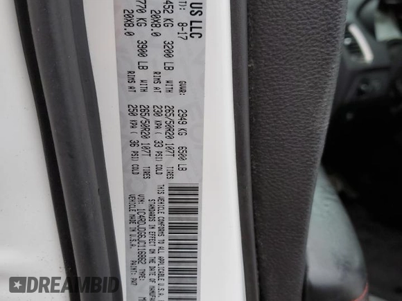2018 Dodge Durango GT with VIN 1C4RDJDG6JC116862, listed as a Copart auction lot 48472335 with 86,674 mi miles and Salvage Title. Bid and sale history available at DreamBid. Image 14.