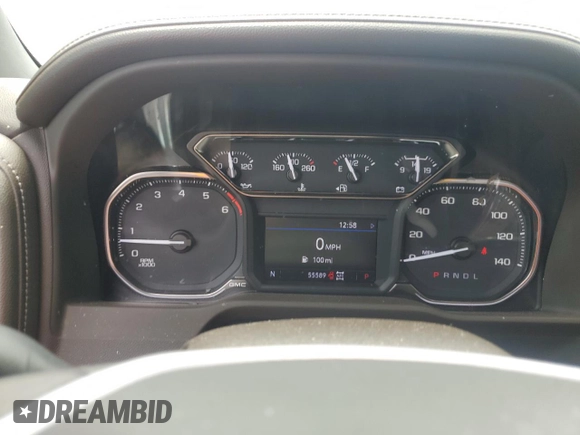 2022 GMC Sierra 1500 with VIN NCS107081, listed as a Copart auction lot 61131224 with 55,588 mi miles and Salvage Title. Bid and sale history available at DreamBid. Image 9.