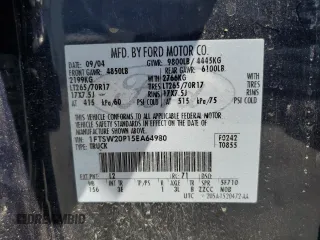 2005 Ford F-250 XL with VIN 1FTSW20P15EA64980, listed as a Copart auction lot 55518045 with 111,672 mi miles and Salvage title. Bid and sale history available at DreamBid. Image 13.