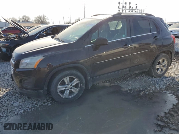 2015 Chevrolet Trax LT with VIN KL7CJLSB4FB090161, listed as a Copart auction lot 84384944 with 163,185 mi miles and Salvage Title. Bid and sale history available at carsss.com. Image 1.