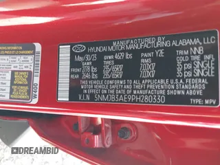2023 Hyundai Tucson SEL z VIN 5NMJB3AE9PH280330, wystawiony jako IAAI lot #42352766 z przebiegiem 19 929 mil mil oraz . Historia ofert i sprzedaży dostępna na DreamBid. Obrazek 9.