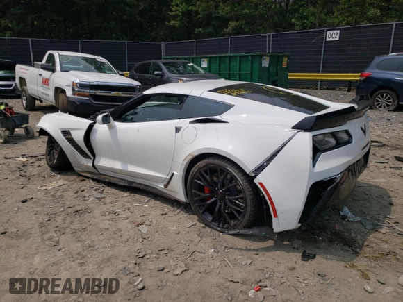 2019 Chevrolet Corvette Z06 1LZ with VIN 1G1YN2D60K5606363, listed as a Copart auction lot 58392733 with 24,777 mi miles and Salvage Title. Bid and sale history available at carsss.com. Image 2.
