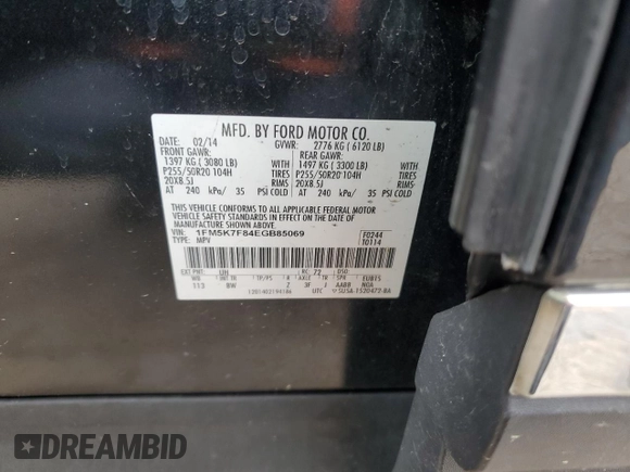 2014 Ford Explorer Limited with VIN 1FM5K7F84EGB85069, listed as a Copart auction lot 52988235 with 222,687 mi miles and Salvage Title. Bid and sale history available at carsss.com. Image 12.