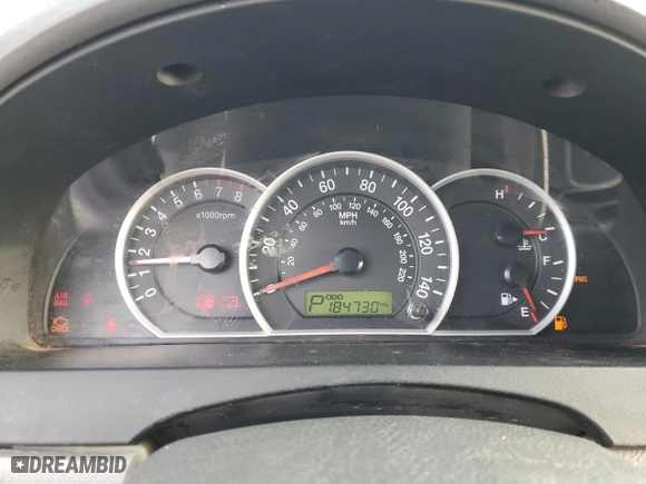 2009 Kia Sorento LX with VIN KNDJC735X95869653, listed as a Copart auction lot 50970005 with 184,730 mi miles and Clean Title. Bid and sale history available at carsss.com. Image 9.