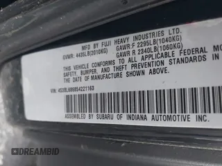 2005 Subaru Legacy GT with VIN 4S3BL686854221163, listed as a IAAI auction lot 42619072 with 211,324 mi miles and . Bid and sale history available at DreamBid. Image 9.