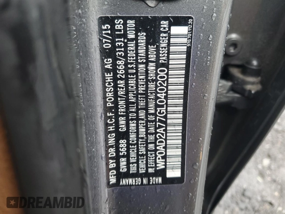 2016 Porsche Panamera S E-Hybrid z VIN WP0AD2A77GL040200, wystawiony jako Copart lot #56223035 z przebiegiem 113 659 mil mil oraz Szkody całkowita. Historia ofert i sprzedaży dostępna na DreamBid. Obrazek 12.