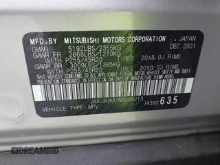 2022 Mitsubishi Outlander SE z VIN JA4J3UA87NZ059213, wystawiony jako IAAI lot #41723525 z przebiegiem 41 610 mil mil oraz . Historia ofert i sprzedaży dostępna na DreamBid. Obrazek 9.