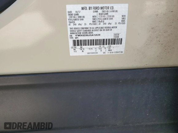 2018 Ford Explorer XLT with VIN 1FM5K8D86JGA12639, listed as a Copart auction lot 73129064 with 124,964 mi miles and Salvage Title. Bid and sale history available at DreamBid. Image 12.