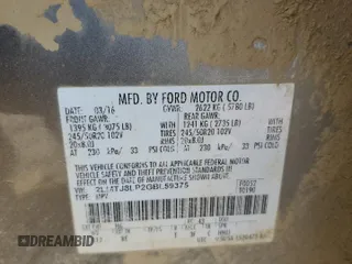 2016 Lincoln MKX Reserve with VIN 2LMTJ8LP2GBL59375, listed as a Copart auction lot 48357065 with 198,357 mi miles and Salvage Title. Bid and sale history available at DreamBid. Image 15.