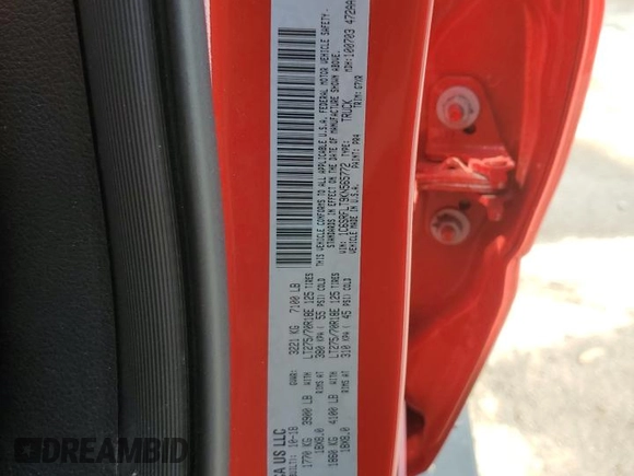 2019 Ram 1500 Rebel with VIN 1C6SRFLT9KN565772, listed as a Copart auction lot 58992825 with Not provided miles and Salvage title. Bid and sale history available at DreamBid. Image 12.
