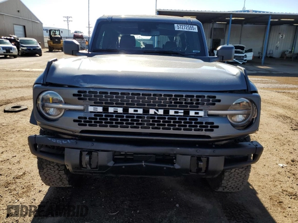 2023 Ford Bronco with VIN 1FMEE5DP0PLC10002, listed as a Copart auction lot 57272555 with 14,035 mi miles and Salvage title. Bid and sale history available at DreamBid. Image 5.