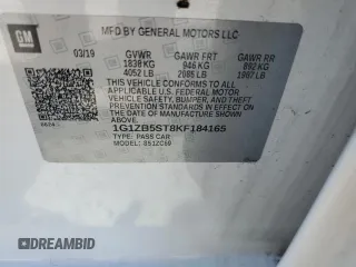 2019 Chevrolet Malibu LS with VIN 1G1ZB5ST8KF184165, listed as a Copart auction lot 61216184 with 131,747 mi miles and Salvage Title. Bid and sale history available at DreamBid. Image 13.