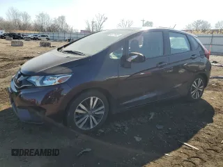 2015 Honda Fit EX-L with VIN 3HGGK5H8XFM756085, listed as a Copart auction lot 48771025 with 46,740 mi miles and Salvage Title. Bid and sale history available at carsss.com. Image 1.