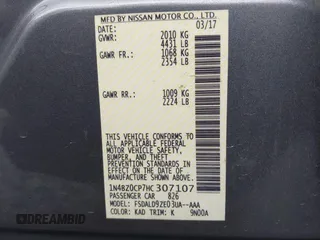2017 Nissan LEAF SV with VIN 1N4BZ0CP7HC307107, listed as a IAAI auction lot 42131293 with 48,067 mi miles and . Bid and sale history available at DreamBid. Image 9.
