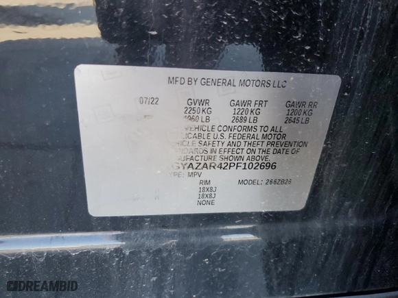 2023 Cadillac XT4 FWD Luxury with VIN 1GYAZAR42PF102696, listed as a Copart auction lot 85540204 with 1,903 mi miles and Salvage Title. Bid and sale history available at carsss.com. Image 13.