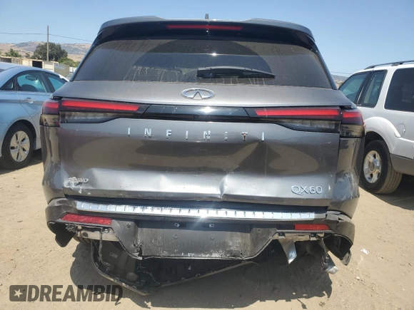 2022 Infiniti QX60 Sensory with VIN 5N1DL1GS9NC330355, listed as a Copart auction lot 61104205 with 31,248 mi miles and Salvage title. Bid and sale history available at DreamBid. Image 6.