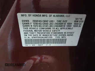 2020 Honda Pilot EX z VIN 5FNYF6H34LB021295, wystawiony jako IAAI lot #42051719 z przebiegiem 89 277 mil mil oraz . Historia ofert i sprzedaży dostępna na DreamBid. Obrazek 9.