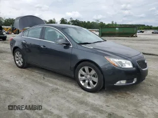 2013 Buick Regal Turbo Premium 2 with VIN 2G4GT5GV8D9166164, listed as a Copart auction lot 58703425 with 77,657 mi miles and Salvage title. Bid and sale history available at DreamBid. Image 4.