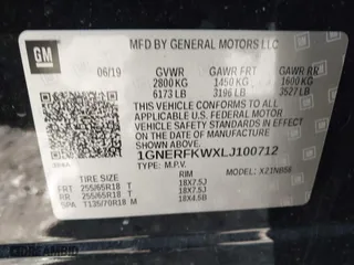 2020 Chevrolet Traverse LS with VIN 1GNERFKWXLJ100712, listed as a IAAI auction lot 41419480 with 59,815 mi miles. Bid and sale history available at carsss.com. Image 9.