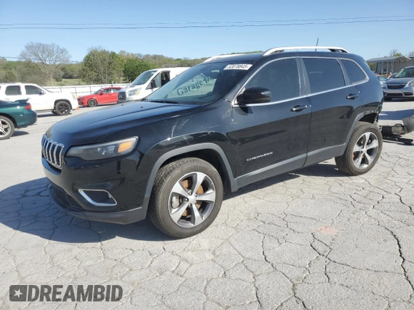 2019 Jeep Cherokee Limited with VIN 1C4PJMDX0KD197631, listed as a Copart auction lot 52078845 with 86,281 mi miles and Salvage title. Bid and sale history available at DreamBid. Image 1.