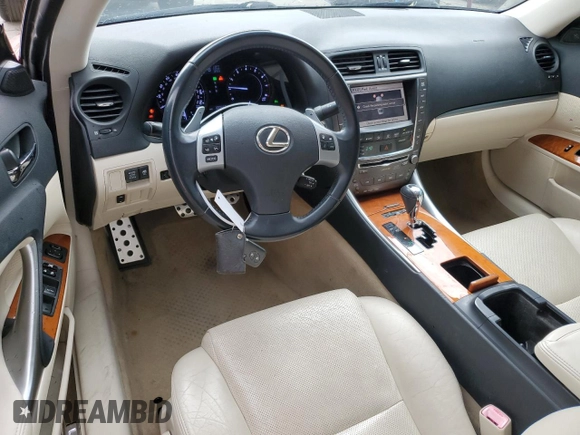 2011 Lexus IS 350 C with VIN JTHFE2C25B2505784, listed as a Copart auction lot 57262215 with 100,669 mi miles and Salvage title. Bid and sale history available at DreamBid. Image 8.