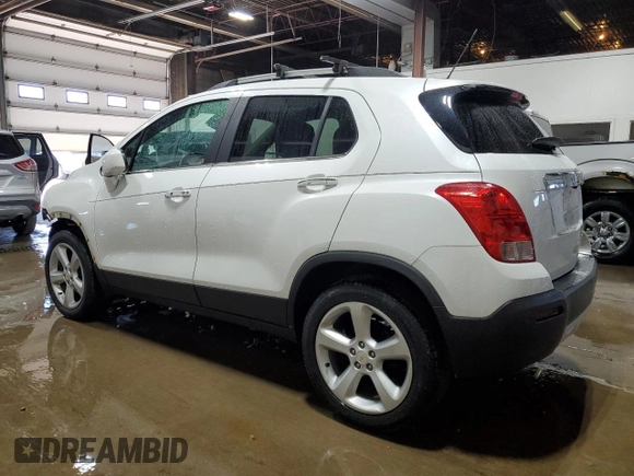 2016 Chevrolet Trax LTZ with VIN KL7CJRSB2GB525473, listed as a Copart auction lot 46880995 with 102,453 mi miles and Salvage Title. Bid and sale history available at carsss.com. Image 2.