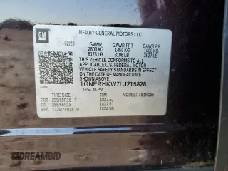 2020 Chevrolet Traverse LT with VIN 1GNERHKW7LJ215828, listed as a Copart auction lot 61087665 with 49,557 mi miles and Salvage title. Bid and sale history available at DreamBid. Image 13.