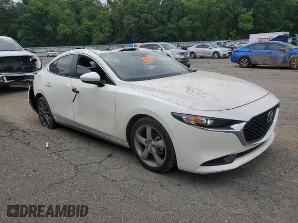 2023 Mazda 3 S Carbon Edition with VIN 3MZBPACM3PM354348, listed as a Copart auction lot 57083785 with 51,723 mi miles and Salvage title. Bid and sale history available at DreamBid. Image 4.