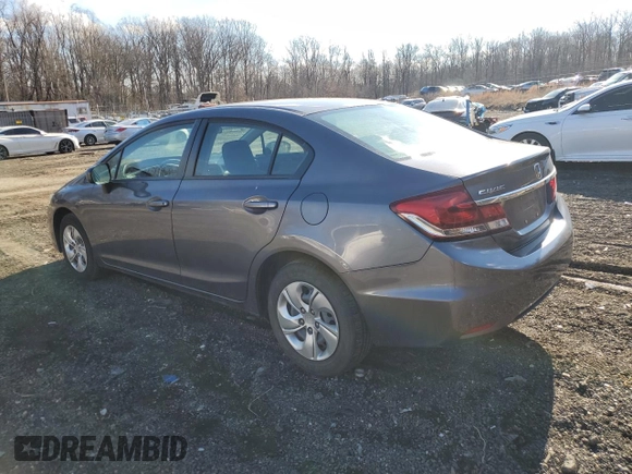 2014 Honda Civic Sedan LX with VIN 2HGFB2F55EH506012, listed as a Copart auction lot 45542855 with 186,712 mi miles and Salvage Title. Bid and sale history available at carsss.com. Image 2.