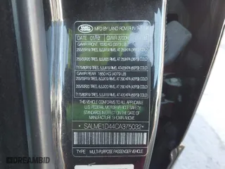 2012 Land Rover Range Rover HSE with VIN SALME1D44CA375032, listed as a IAAI auction lot 41421408 with 156,563 mi miles. Bid and sale history available at carsss.com. Image 9.